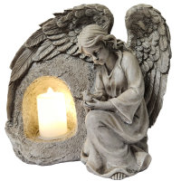 Engel mit Taube und LED Licht (Höhe 18,5cm)